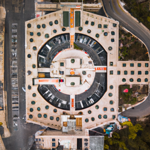 מבט אווירי של מלון בירושלים עם חניון